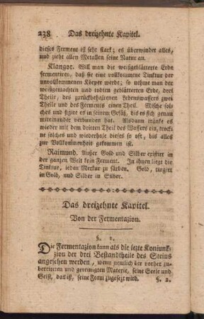 Das dreizehnte Kapitel. Von der Fermentazion