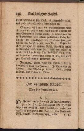 Das dreizehnte Kapitel. Von der Fermentazion