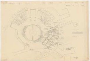 Bundesgartenschau 1957, Köln: Tanzbrunnen Pflanzplan Frühjahrbepflanzung 1:200
