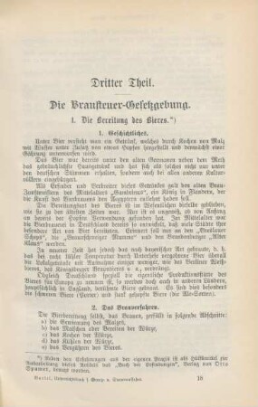 Dritter Theil. Die Brausteuer-Gesetzgebung.