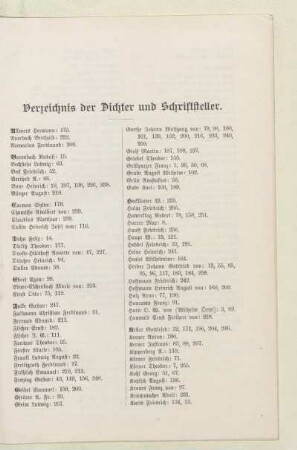 Verzeichnis der Dichter und Schriftsteller