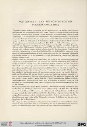 Von 1509 bis zu den Entwürfen für die Fuggerkapelle (1510)