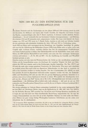 Von 1509 bis zu den Entwürfen für die Fuggerkapelle (1510)