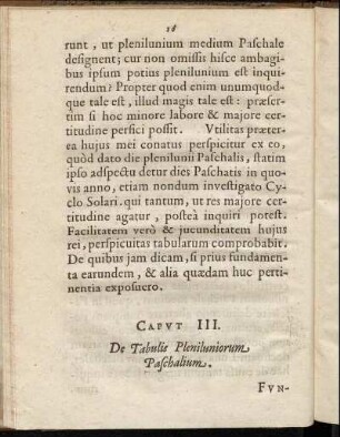 Caput III. De Tabulis Pleniluniorum Paschalium.