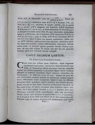 Caput Decimum Quartum. De Formulis Isoperimetricis.