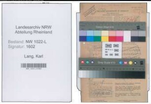 Entnazifizierung Karl Lang , geb. 14.04.1898 (Kaufmann)
