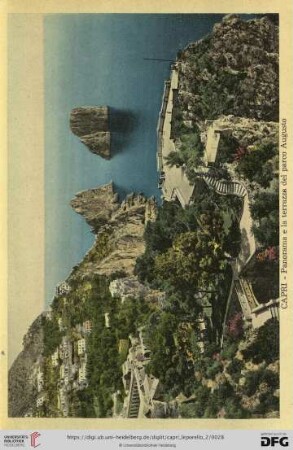 Capri – Panorama e la terrazza del parco Augusto – Panorama und die Terrasse vom Augusto Park – General View and Augusto Park’s Terrace – Panorama et les terrasses du Parc d’Augusto
