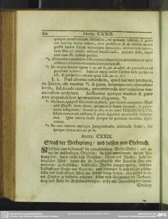 Artic. CXXIII. Straff der Verkuplung, und helffen zum Ehebruch