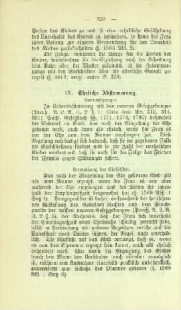 IX. Eheliche Abstammung