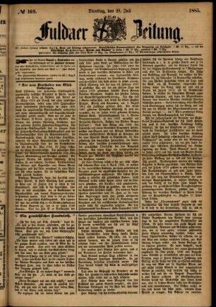 Ausgabe vom Dienstag, den 28. Juli 1885.