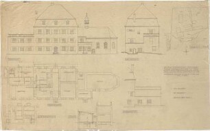 Fick, Roderich; Herrsching bei München (Bayern); Schloss Rezensried (Dr. Ploetz), Umbau - Einbau einer Zentralheizung (Grundrisse; Ansichten; Lageplan)