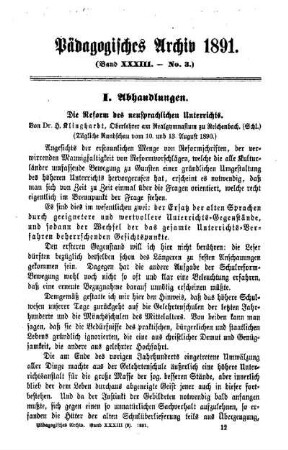 Die Reform des neusprachlichen Unterrichts