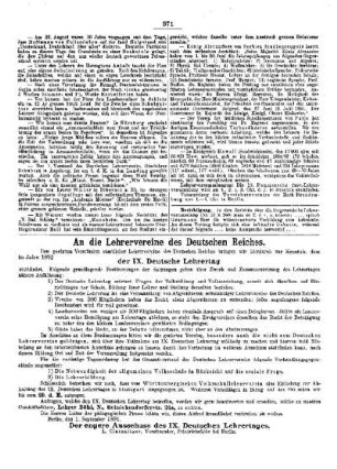 An die Lehrervereine des Deutschen Reiches
