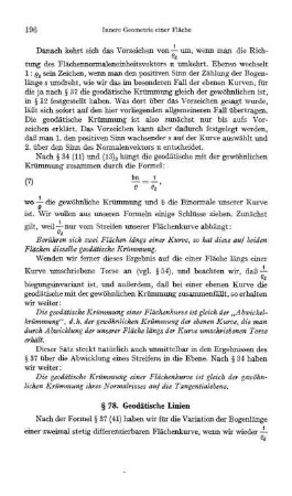 § 78. Geodätische Linien