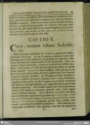 Cautio X. Cave, nimium tribuas Sudoriferis