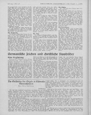 Germanische Zeichen und christliche Sinnbilder, eine Ergänzung