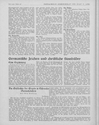 Germanische Zeichen und christliche Sinnbilder, eine Ergänzung