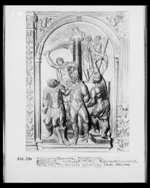 Hochaltar, Tabernakelgeschoss, rechte Seite: Geißelung Christi