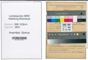 Entnazifizierung Gertrud Huechtker , geb. 08.04.1895 (Lehrerin)