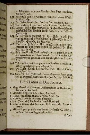Libri Latini in Duodecimo