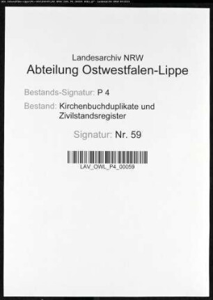 Zivilstandsregister der Stadt Dortmund (G 1811). (Gemeinde: Dortmund, Stadt)