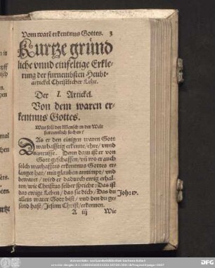 Kurtze gründliche unnd einfeltige Erklerung der furnembsten Heubtartickel Christlicher Lehr.