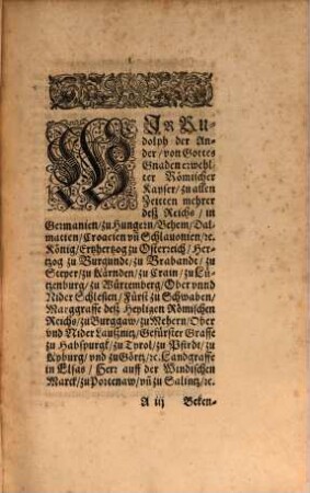 Abschiedt der Rö. Kay. Mt. und gemeiner Ständt, auff dem Reichßtag zu Regenspurg anno domini MDCIII auffgericht