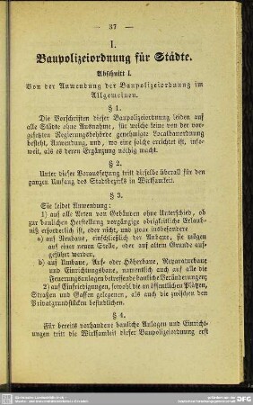 Baupolizeiordnung für Städte