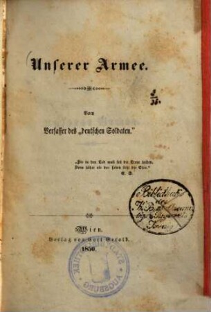 Unserer Armee