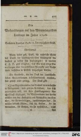 Sechsten Bandes Sechs u. Zwanzigstes Stuek.