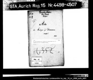 Die dem Zimmermeister Schwittert Harms Schwitters in Damsum gestattete Schankwirtschaft