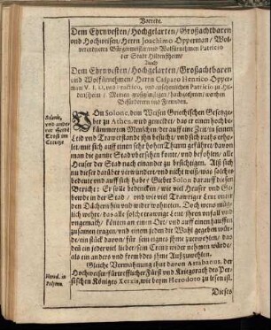 Dem Ehrnvesten/ Hochgelarten/ Großachtbaren und Hochweisen/ Herrn Joachimo Opperman/ [...] Herrn Casparo Henrico Opperman/ [...]