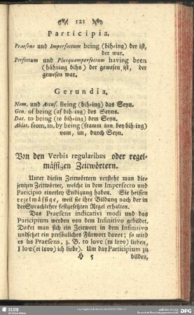 Von den Verbis regularibus oder regelmässigen Zeitwörtern