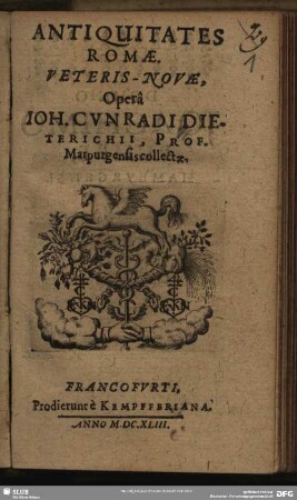 Antiquitates Romae. Veteris-Novae