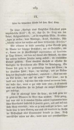 269-276 Ueber die böhmischen Dörfer des Hrn. Prof. Krug