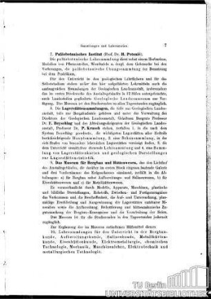 10. Ergänzende Lehrsammlungen