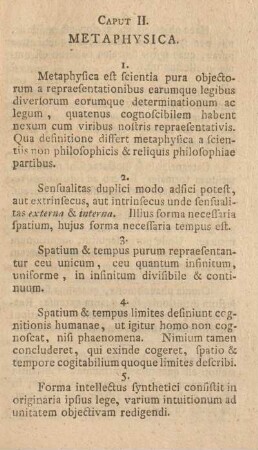 Caput II. Metaphysica.