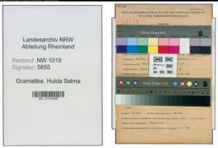 Entnazifizierung Hulda Selma Gramattke , geb. 20.09.1875 ()