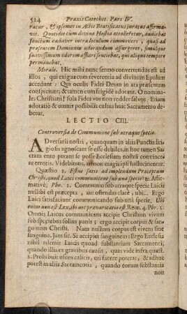 524-534, Lectio CIII. Controversia de Communione sub utraque specie. - Lectio CIV. De Sacramento Poenitentiae.