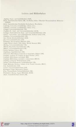 Archive und Bibliotheken
