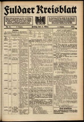 Zweite Ausgabe vom Freitag, den 03. März 1911.