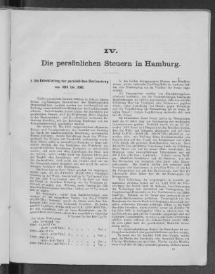 IV. Die persönlichen Steuern in Hamburg.