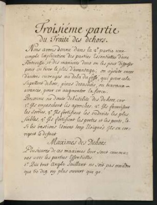 66r-76v, Troisieme partie du Traite des dehors