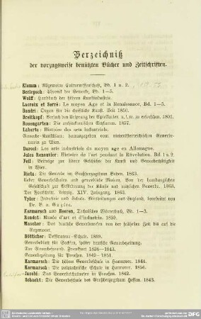 Verzeichniß der vorzugsweise benützten Bücher und Zeitschriften