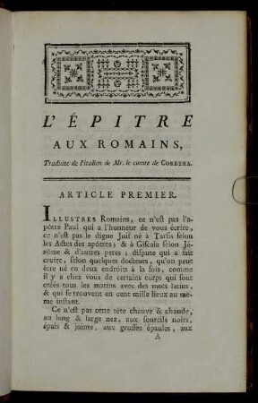 Article Premier.