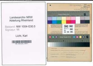 Entnazifizierung Karl Licht , geb. 08.07.1897 (Abt.Leiter)