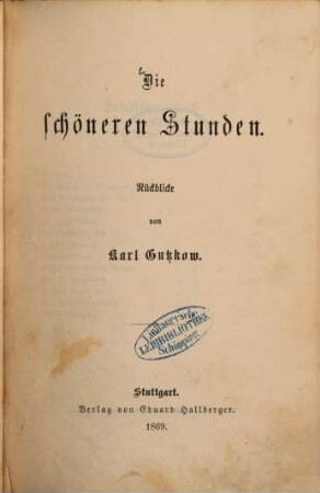 Die schöneren Stunden