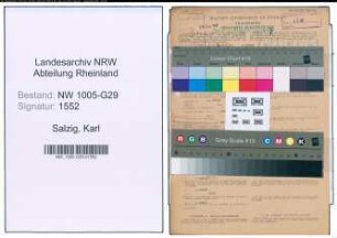 Entnazifizierung Karl Salzig , geb. 31.03.1889 (Bahnsekretaer)