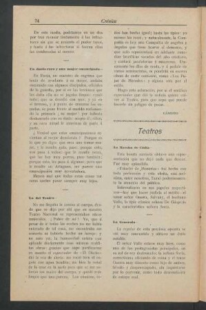 Teatros : La Marcha de Cádiz[,] La Generala[,] Encarnación Sisto [y] El Dr. Richards
