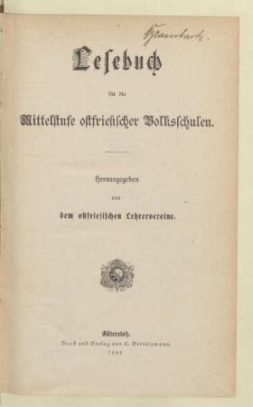 Lesebuch für die Mittelstufe ostfriesischer Volksschulen